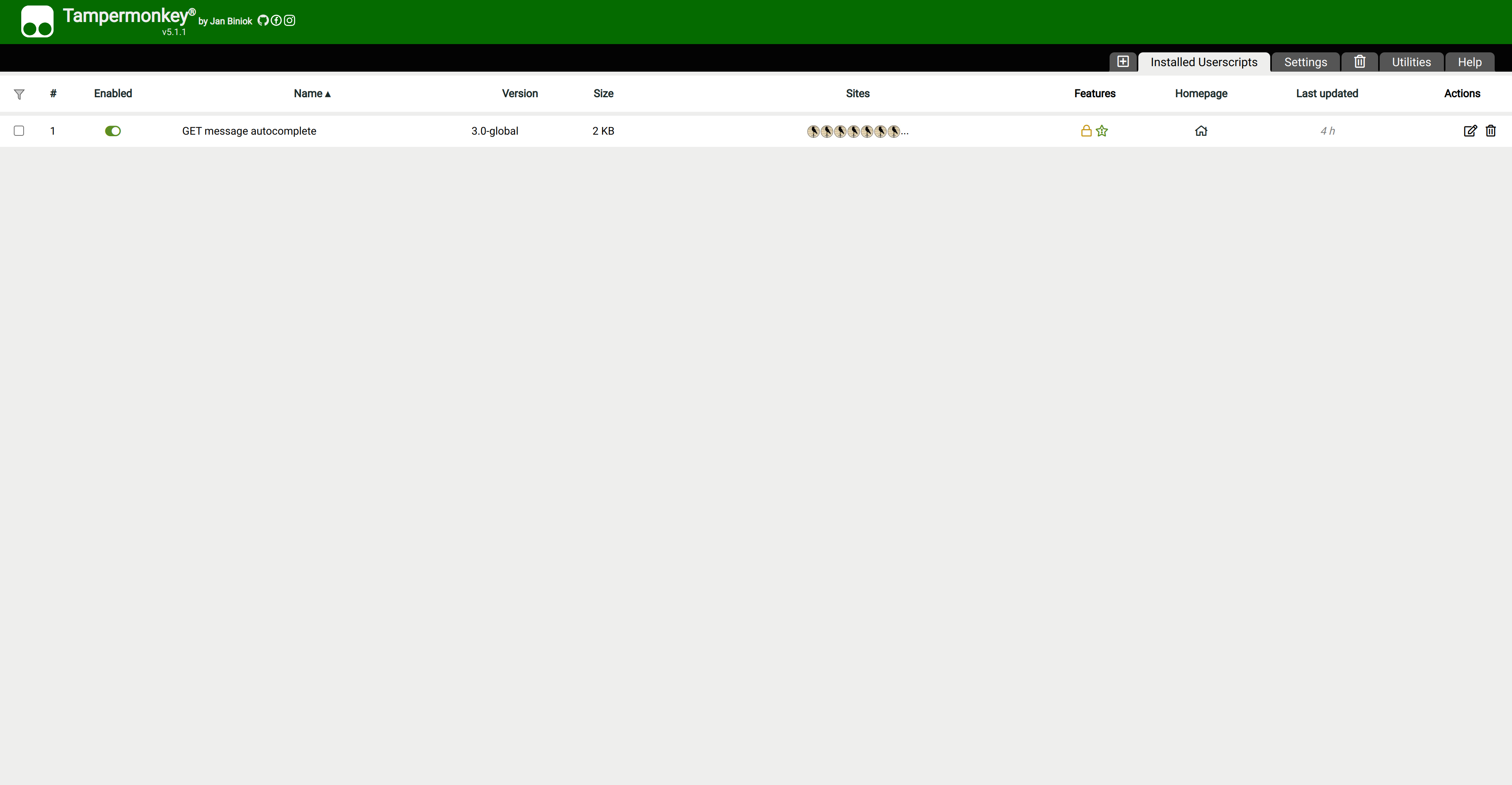 Tampermonkey dashboard